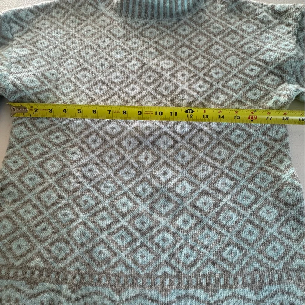 Sundance Wool Blend Blue and Gray Cowl Neck Sweater Size S
